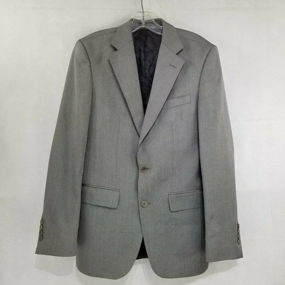 Zara Man Mens 38 Silver Gray Silk and Wool Blazer Sport Coat Suit Jacket - Picture 1 of 12